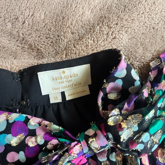 Kate Spade Multicolored Dot Blouse with Bow - Picture 2 of 6